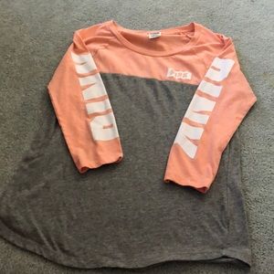 Pink baseball tee